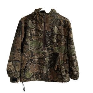 Cabelas Half Zip Jacket Camouflage Camo Youth Large YL